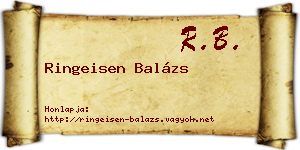 Ringeisen Balázs névjegykártya